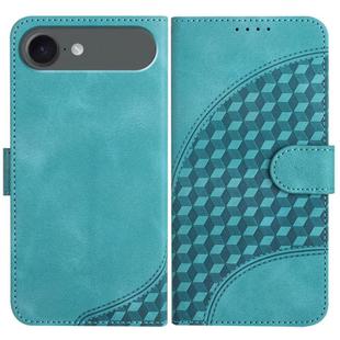 For iPhone 17 Air YX0060 Elephant Head Embossed Phone Leather Case with Lanyard(Light Blue)