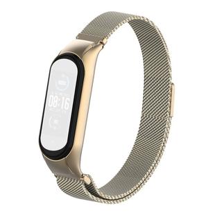For Xiaomi Mi Band 5 Milano Solid Color Magnetic Stainless Steel Watch Band(Vintage Gold)