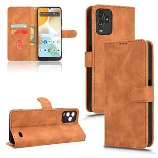 For BLU View 5 Pro Skin Feel Magnetic Flip Leather Phone Case(Brown)