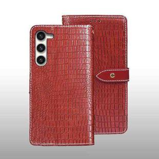 For Samsung Galaxy S24 5G idewei Crocodile Texture Leather Phone Case(Red)