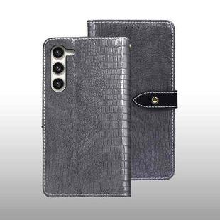 For Samsung Galaxy S24 5G idewei Crocodile Texture Leather Phone Case(Grey)