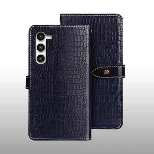 For Samsung Galaxy S24 5G idewei Crocodile Texture Leather Phone Case(Dark Blue)