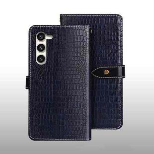 For Samsung Galaxy S24+ 5G idewei Crocodile Texture Leather Phone Case(Dark Blue)