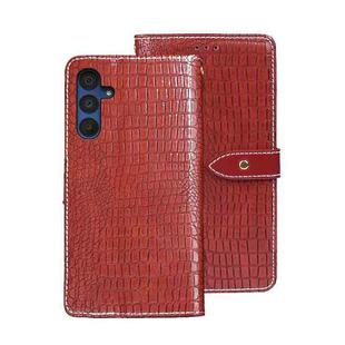 For Samsung Galaxy A15 5G idewei Crocodile Texture Leather Phone Case(Red)