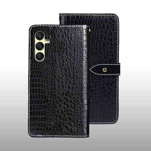 For Samsung Galaxy A25 5G idewei Crocodile Texture Leather Phone Case(Black)