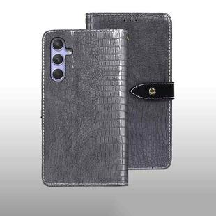 For Samsung Galaxy A55 5G idewei Crocodile Texture Leather Phone Case(Grey)
