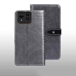 For ASUS Zenfone 11 Ultra idewei Crocodile Texture Leather Phone Case(Grey)