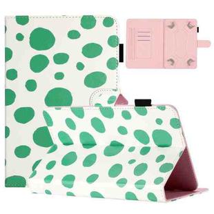 8 inch Dot Pattern Leather Tablet Case(White Green Dot)