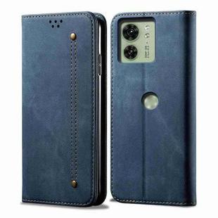 For Motorola Edge 40 Denim Texture Flip Leather Phone Case(Blue)