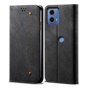 For Motorola Moto G04 / G24 Denim Texture Flip Leather Phone Case(Black)