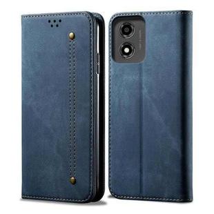 For Motorola Moto E14 Denim Texture Flip Leather Phone Case(Blue)