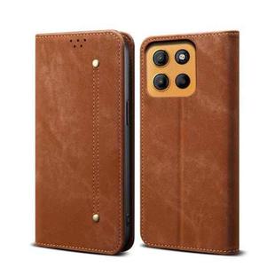 For Motorola Moto G15 Denim Texture Flip Leather Phone Case(Brown)