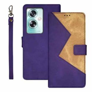 For OPPO A79 5G Global idewei Two-color Splicing Leather Phone Case(Purple)