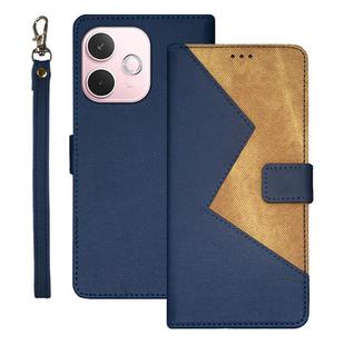 For OPPO A5 Pro 5G Global idewei Two-color Splicing Leather Phone Case(Blue)