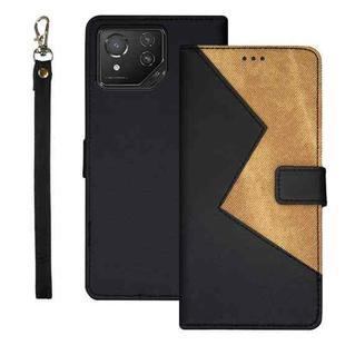 For ASUS ROG Phone 8 idewei Two-color Splicing Leather Phone Case(Black)