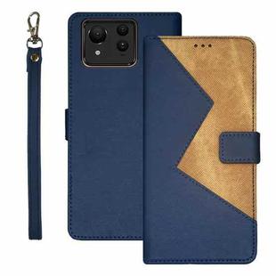 For ASUS Zenfone 11 Ultra idewei Two-color Splicing Leather Phone Case(Blue)