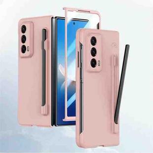 For Honor Magic Vs2 Integrated Skin Feel PC Phone Case with Pen / Pen Box(Pink)