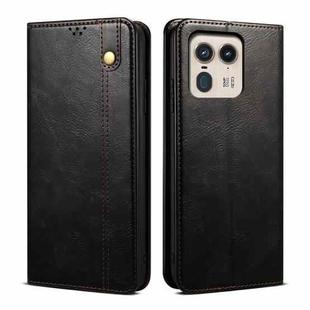 For Motorola Edge 50 Ultra Oil Wax Crazy Horse Texture Leather Phone Case(Black)