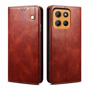 For Motorola Moto G15 Oil Wax Crazy Horse Texture Leather Phone Case(Brown)