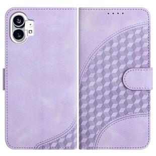 For Nothing Phone 1 YX0060 Elephant Head Embossed Phone Leather Case with Lanyard(Light Purple)