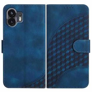 For Nothing Phone 2 YX0060 Elephant Head Embossed Phone Leather Case with Lanyard(Royal Blue)