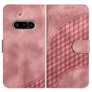 For Nothing Phone 3a Elephant Head Embossed Phone Leather Case with Lanyard(Pink)