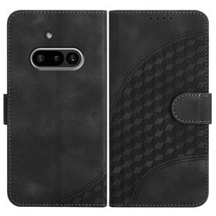For Nothing Phone 3a Elephant Head Embossed Phone Leather Case with Lanyard(Black)