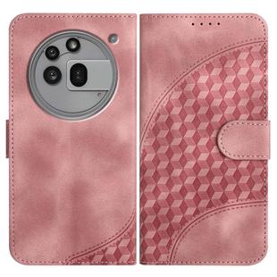 For Nothing Phone 3a Pro Elephant Head Embossed Phone Leather Case with Lanyard(Pink)
