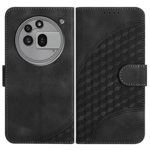 For Nothing Phone 3a Pro Elephant Head Embossed Phone Leather Case with Lanyard(Black)