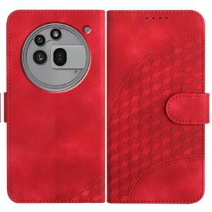 For Nothing Phone 3a Pro Elephant Head Embossed Phone Leather Case with Lanyard(Red)