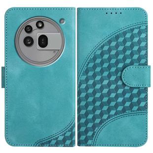 For Nothing Phone 3a Pro Elephant Head Embossed Phone Leather Case with Lanyard(Light Blue)