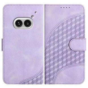 For Nothing Phone 2a Elephant Head Embossed Phone Leather Case with Lanyard(Light Purple)