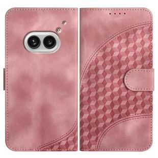 For Nothing Phone 2a Elephant Head Embossed Phone Leather Case with Lanyard(Pink)