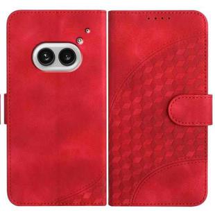 For Nothing Phone 2a Elephant Head Embossed Phone Leather Case with Lanyard(Red)