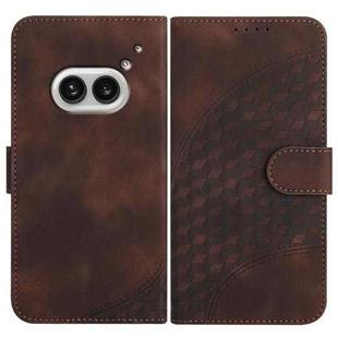 For Nothing Phone 2a Elephant Head Embossed Phone Leather Case with Lanyard(Coffee)