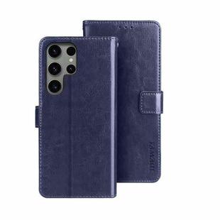 For Samsung Galaxy S24 Ultra 5G idewei Crazy Horse Texture Leather Phone Case(Blue)