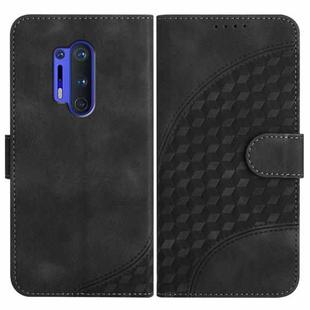 For OnePlus 8 Pro YX0060 Elephant Head Embossed Phone Leather Case with Lanyard(Black)