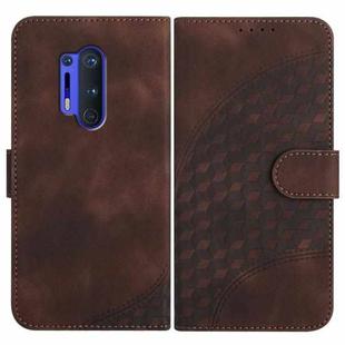 For OnePlus 8 Pro YX0060 Elephant Head Embossed Phone Leather Case with Lanyard(Coffee)