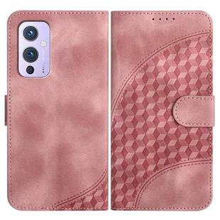 For OnePlus 9 YX0060 Elephant Head Embossed Phone Leather Case with Lanyard(Pink)