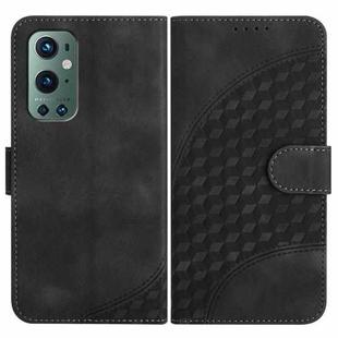 For OnePlus 9 Pro YX0060 Elephant Head Embossed Phone Leather Case with Lanyard(Black)