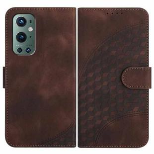 For OnePlus 9 Pro YX0060 Elephant Head Embossed Phone Leather Case with Lanyard(Coffee)