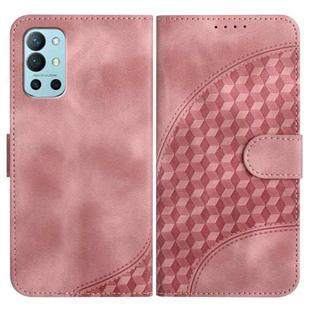 For OnePlus 9R 5G YX0060 Elephant Head Embossed Phone Leather Case with Lanyard(Pink)