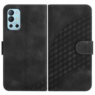 For OnePlus 9R 5G YX0060 Elephant Head Embossed Phone Leather Case with Lanyard(Black)