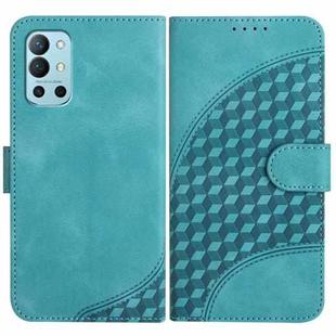 For OnePlus 9R 5G YX0060 Elephant Head Embossed Phone Leather Case with Lanyard(Light Blue)