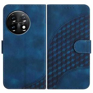 For OnePlus 11 YX0060 Elephant Head Embossed Phone Leather Case with Lanyard(Royal Blue)