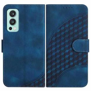 For OnePlus Nord 2 5G YX0060 Elephant Head Embossed Phone Leather Case with Lanyard(Royal Blue)