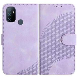 For OnePlus Nord N100 4G YX0060 Elephant Head Embossed Phone Leather Case with Lanyard(Light Purple)