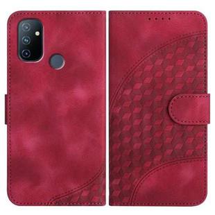 For OnePlus Nord N100 4G YX0060 Elephant Head Embossed Phone Leather Case with Lanyard(Rose Red)