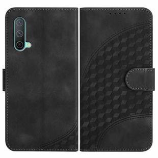 For OnePlus Nord CE 5G YX0060 Elephant Head Embossed Phone Leather Case with Lanyard(Black)