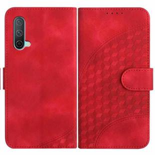 For OnePlus Nord CE 5G YX0060 Elephant Head Embossed Phone Leather Case with Lanyard(Red)